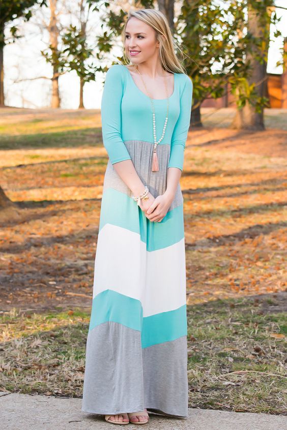 Block Color Maxi Dress via