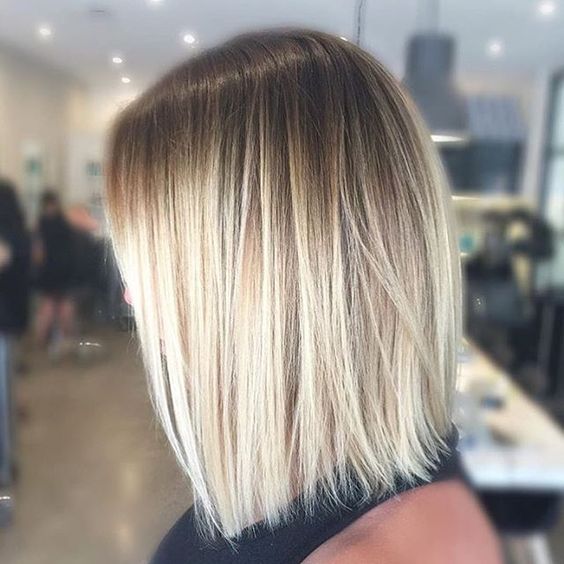 Blonde balayage lob for women 2017