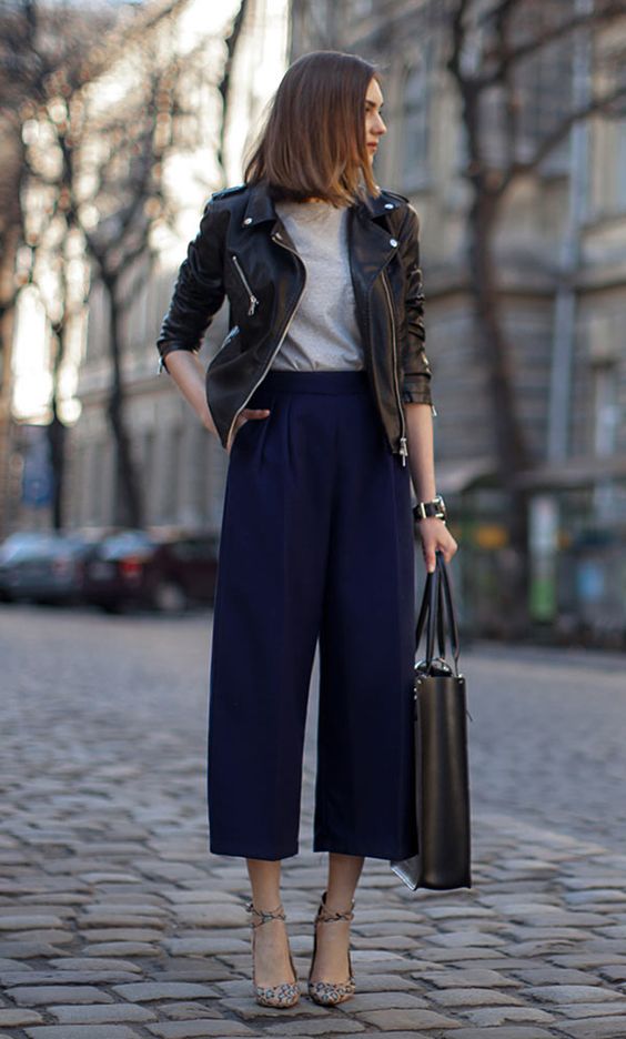 Blue Pants and Black Jacket via