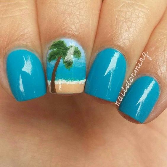 Cute Ocean Nails via