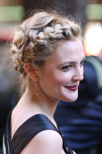 Drew Barrymore Crown Braid via