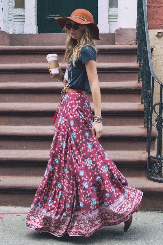 Long Skirt and T-shirt via