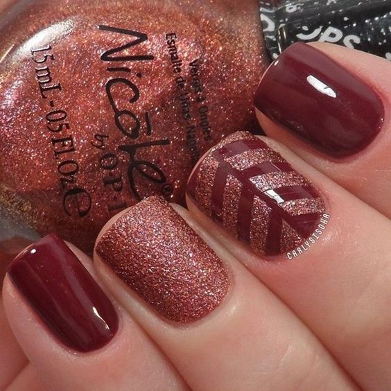 Red Glitter Nails via