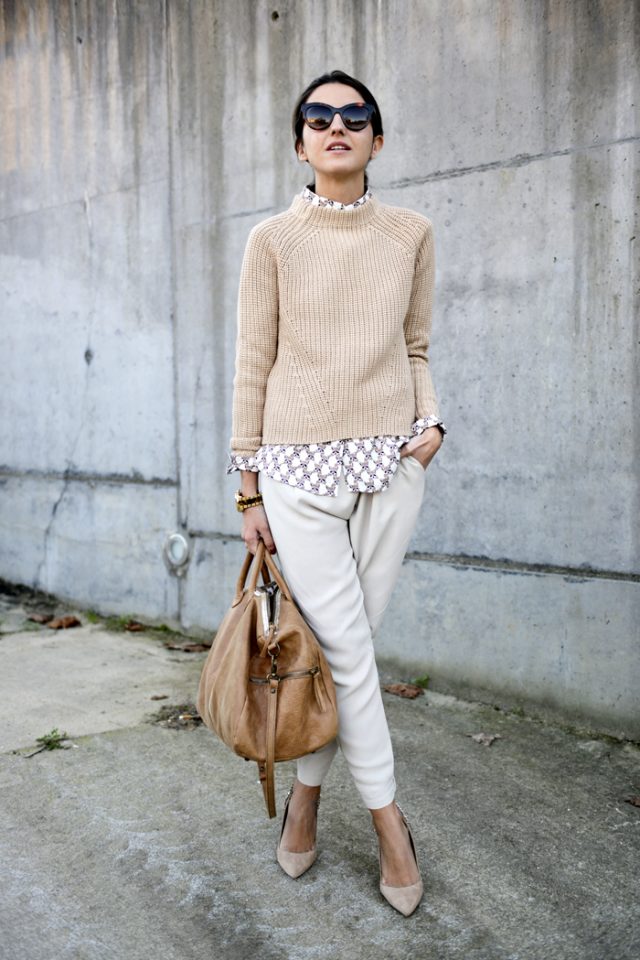 Sweater and White Pants via