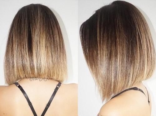 Trendy ombre lob for medium hair 2017