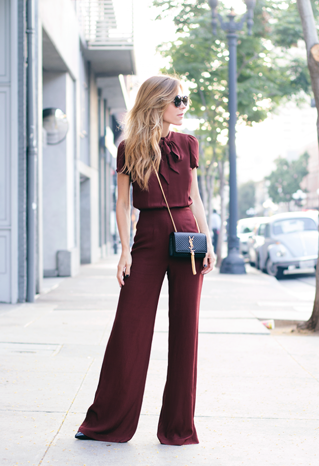 Wine Red Jumpsuit via