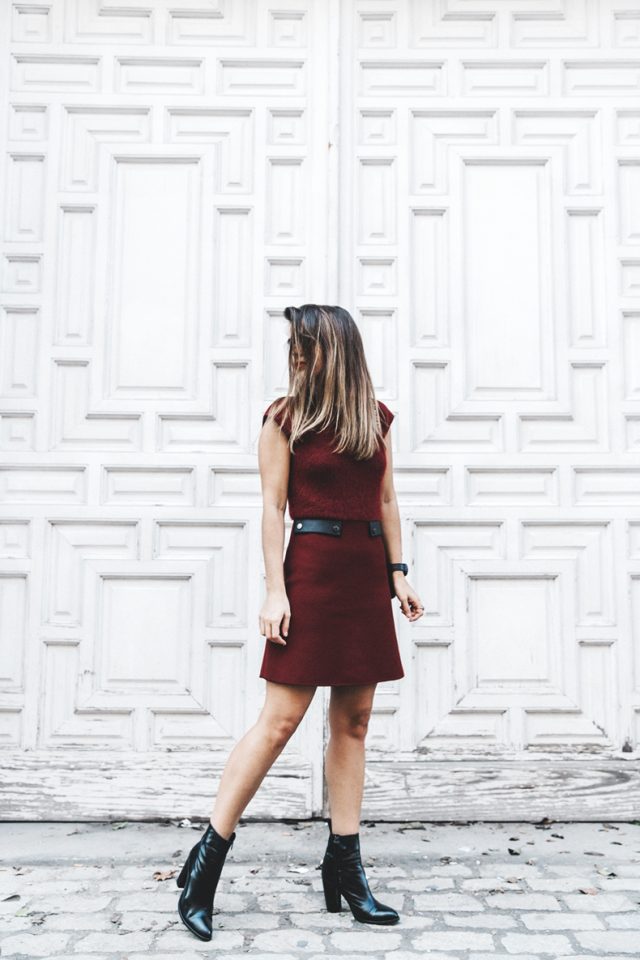 burgundy-dress-and-boots via