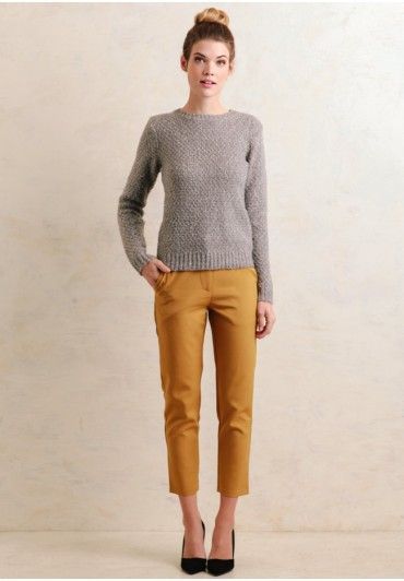 grey-sweater-and-mustard-pants via