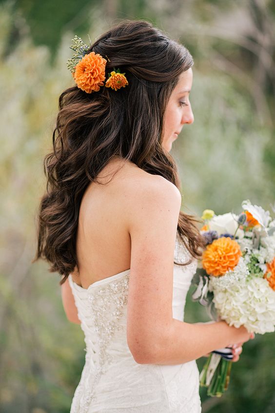 half-up-hair-with-flowers via