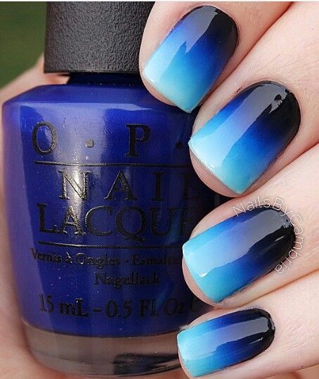 Ombre Blue Nails via