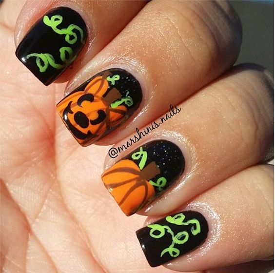 20 Cool Easy Halloween Nail Art Ideas - Halloween Nail Designs