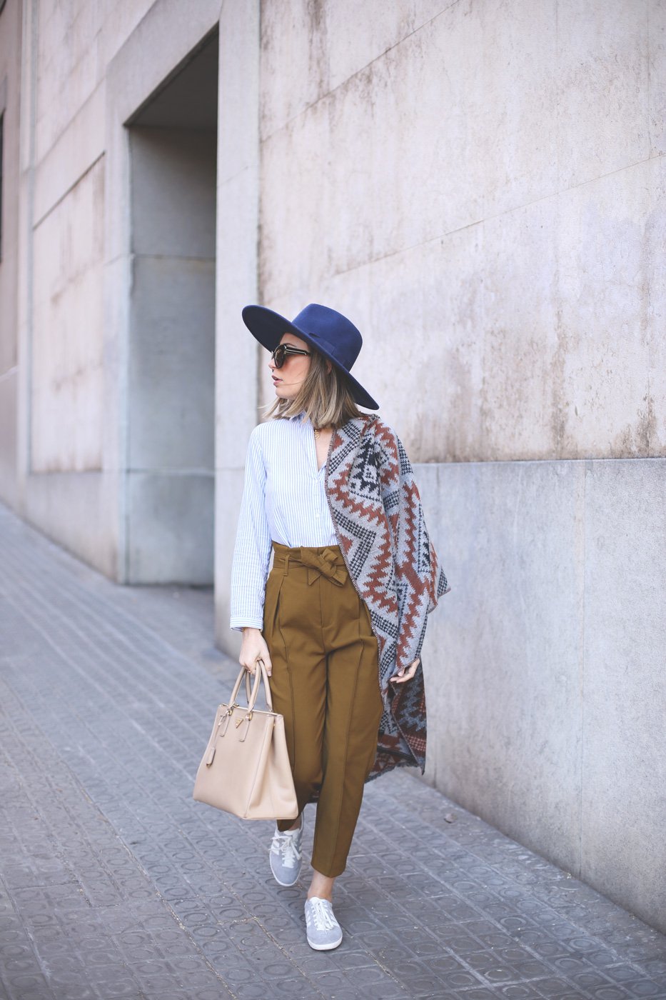 striped-top-and-mustard-pants via