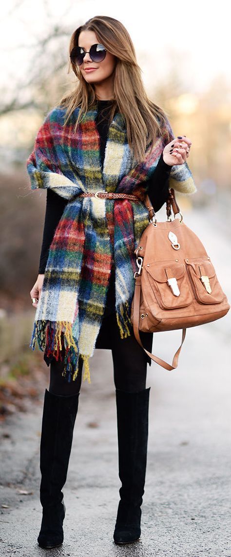 tartan-blanket-scarf via