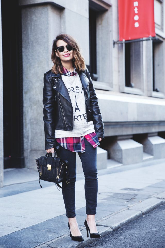 black-jacket-jumper-tartan-shirt-and-black-jeans via