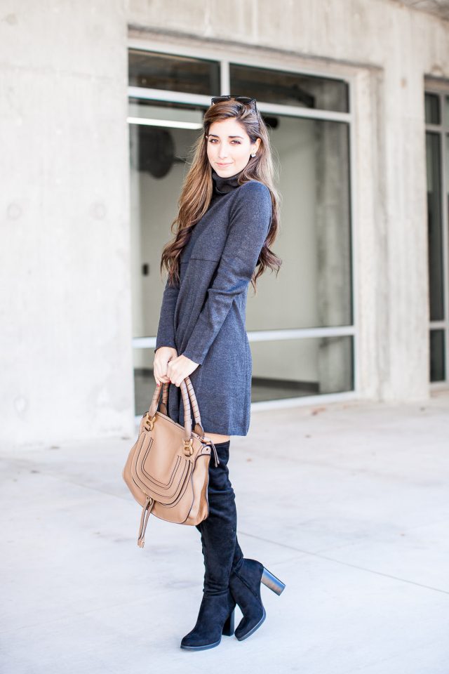 deep-grey-turtleneck-dress via