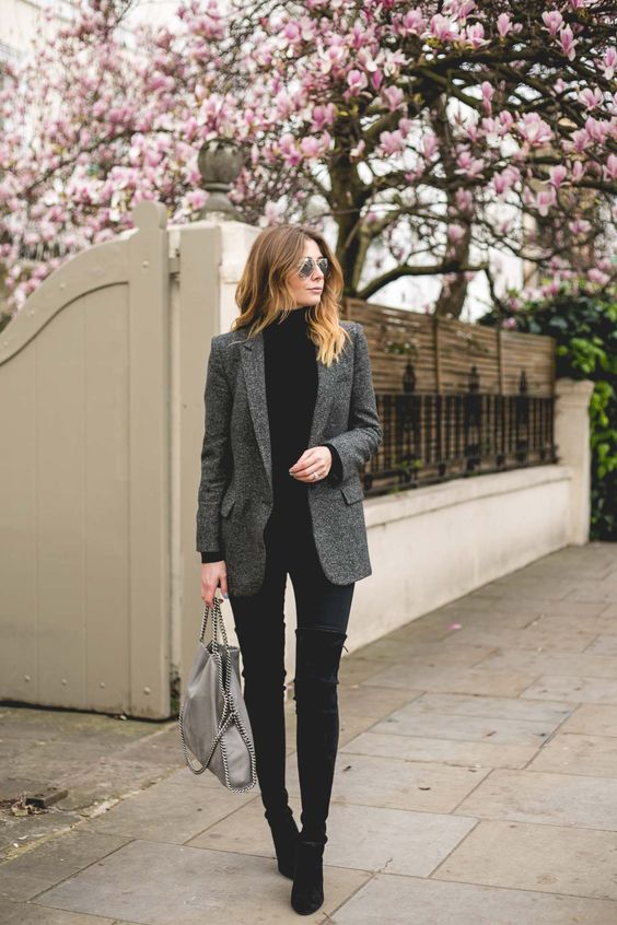 black-turtleneck-and-grey-jacket via