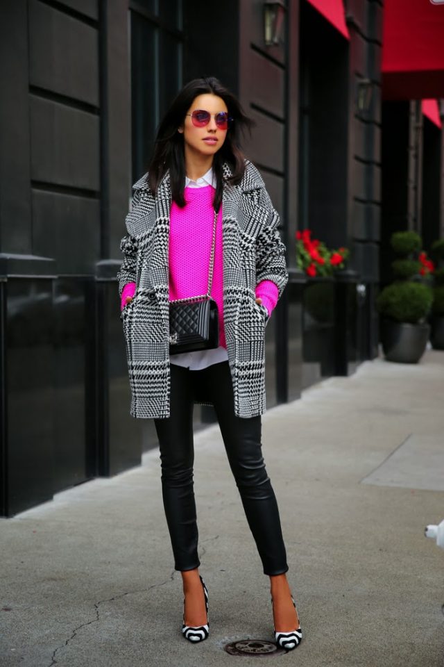 black-and-white-tartan-coat via