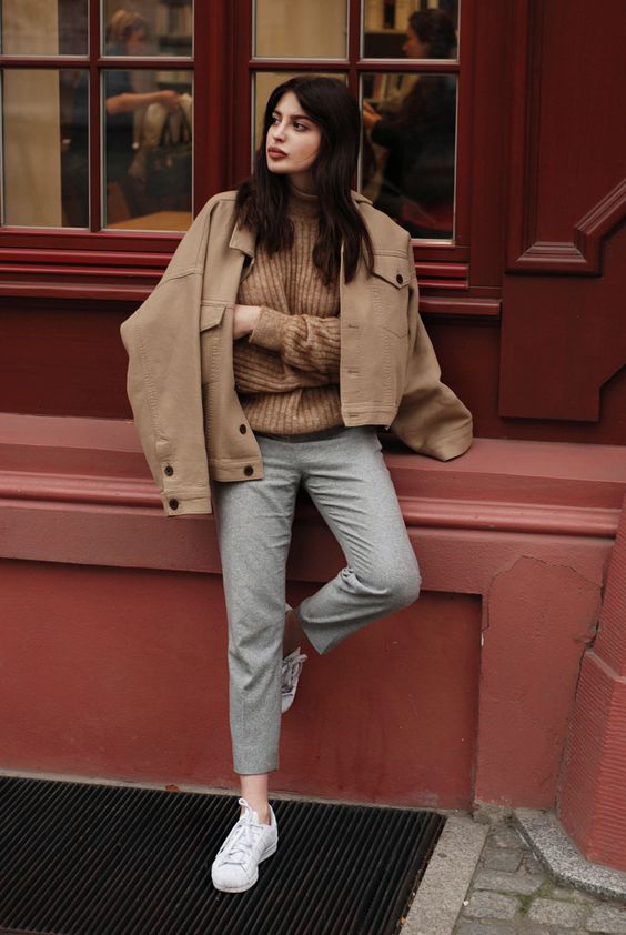 brown-top-and-grey-pants via