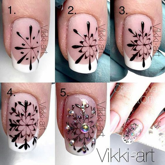16 Tutorials to Paint Snow Flake Nails - Pretty Designs