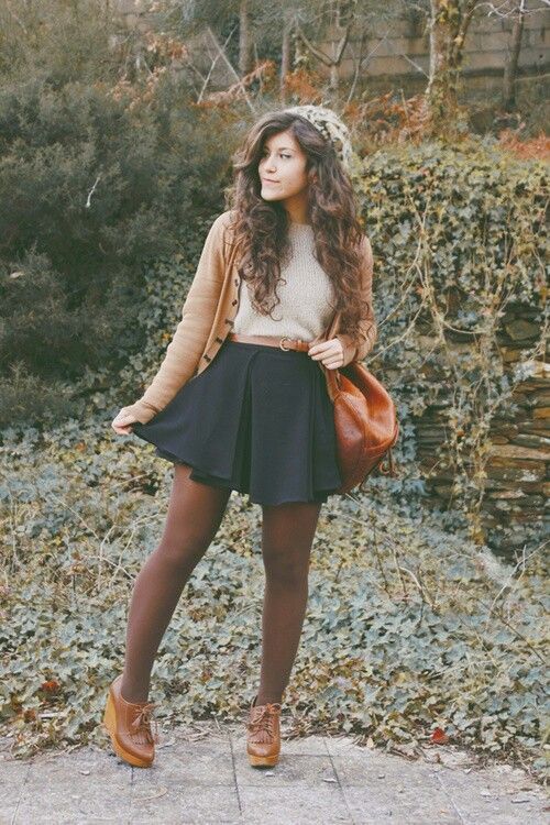 cardigan-and-skirt via