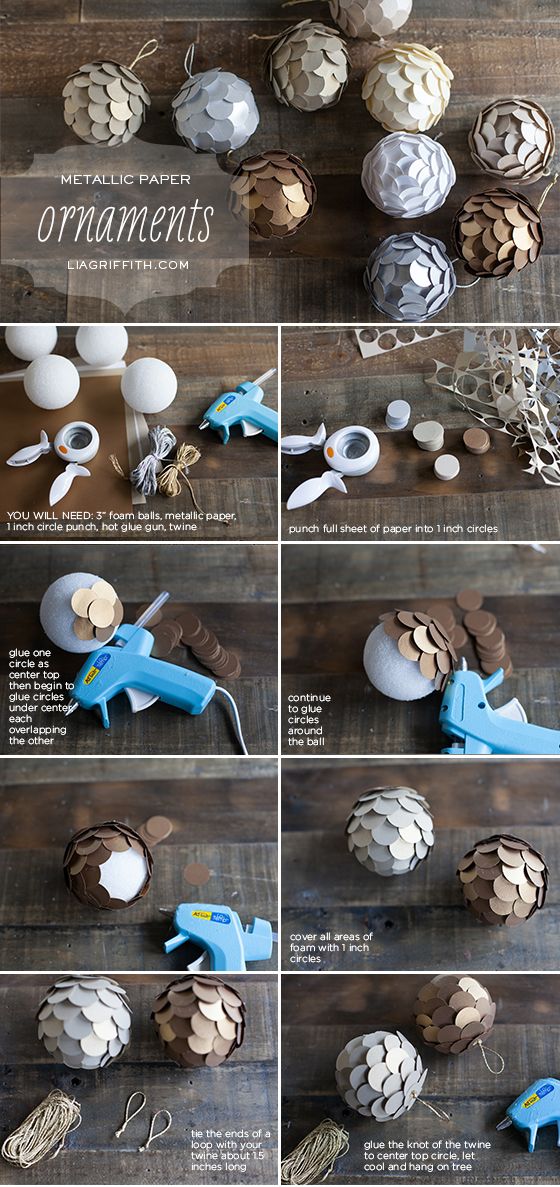 metallic-paper-ball-ornaments via