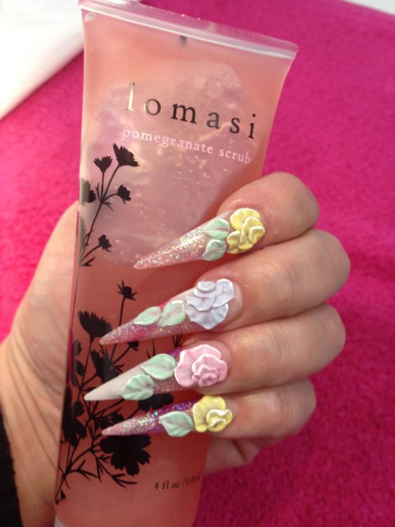 20 Spring Nail Designs 2017 57 3D Floral Nails