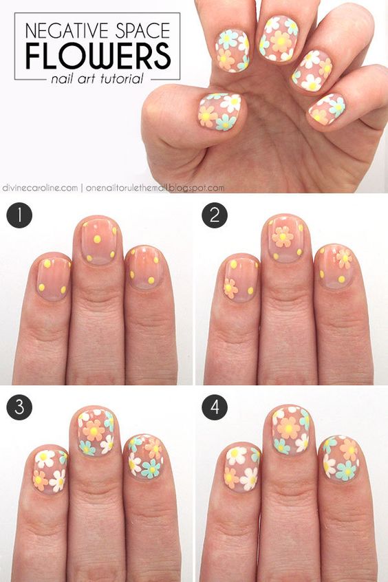 Negative Space Flower Nails