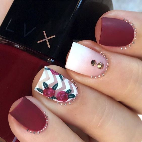 20 Spring Nail Designs 2017 50 Red and White Nails
