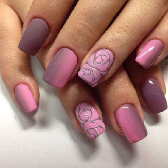 20 Spring Nail Designs 2017 48 Rose Nail Design