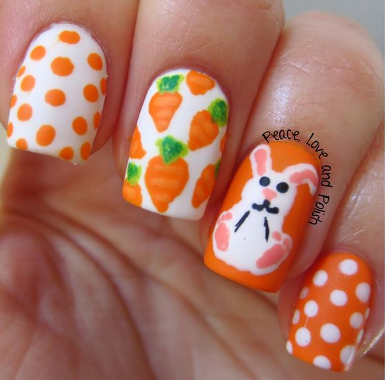 Bunny and Carrot Nails
