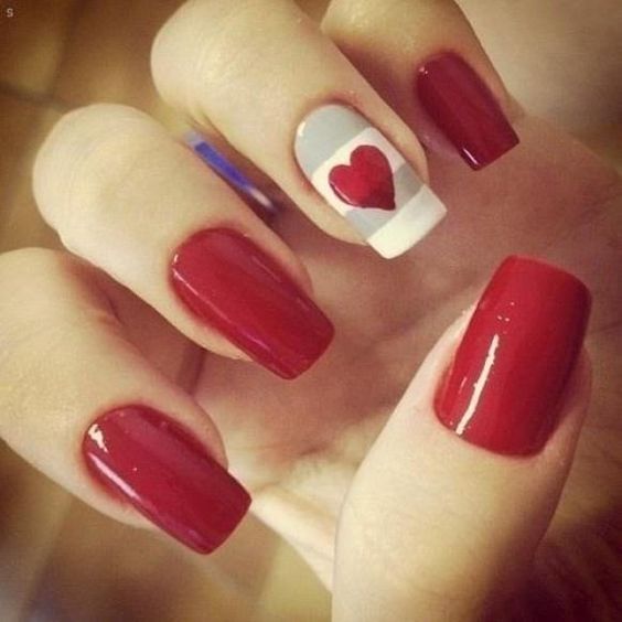 Deep Red Nails