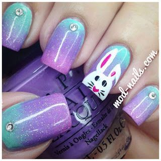 Galaxy Bunny Nails