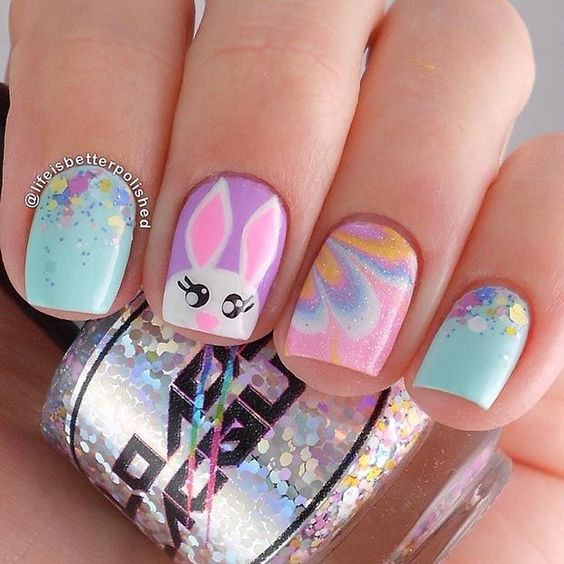 Pastel Bunny Nails