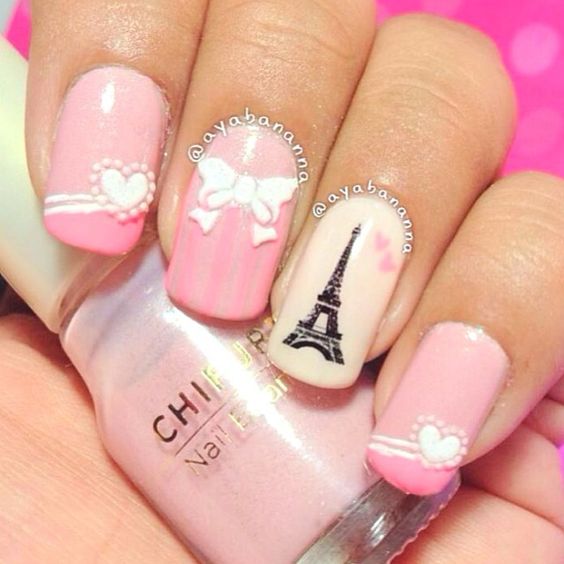 Pink and White Eiffel Tower