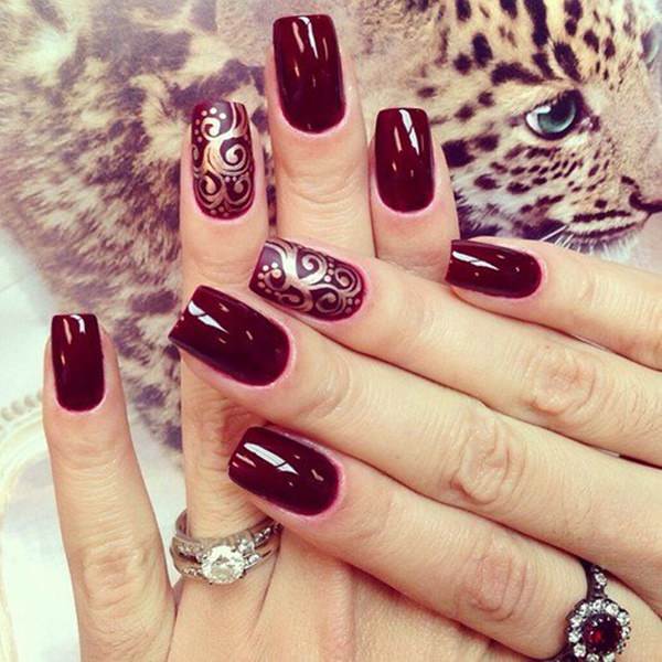 30 Amazing Burgundy Nail Designs for Women 2018