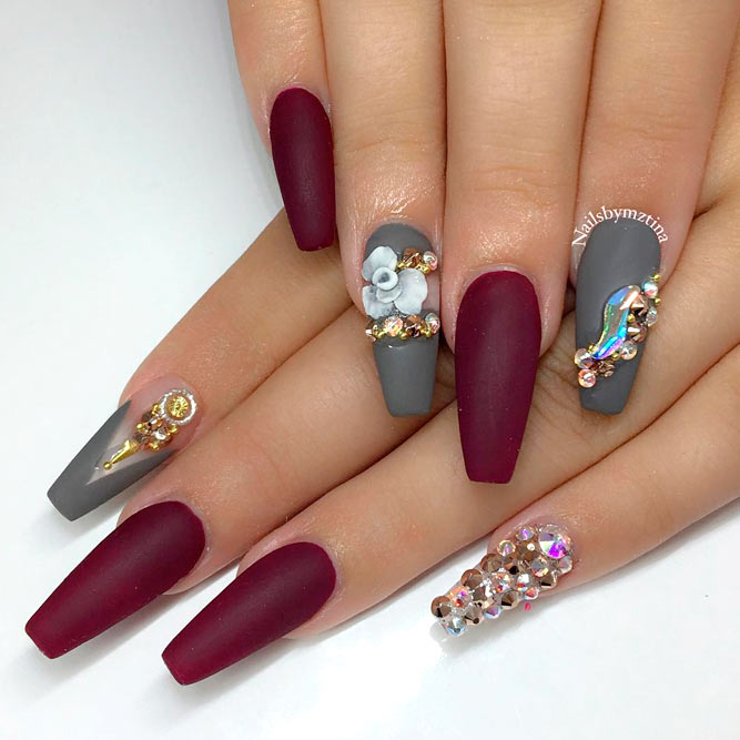 30 Amazing Burgundy Nail Designs for Women 2018