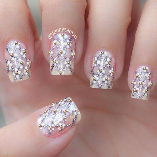 35 Glamorous Wedding Nail Art Ideas for 2018 - Best Bridal Nail Designs