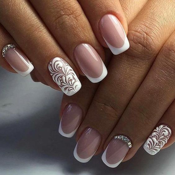 35 Glamorous Wedding Nail Art Ideas for 2018 - Best Bridal Nail Designs