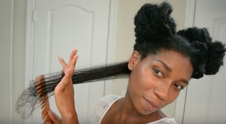Heatless blow-out on natural hair