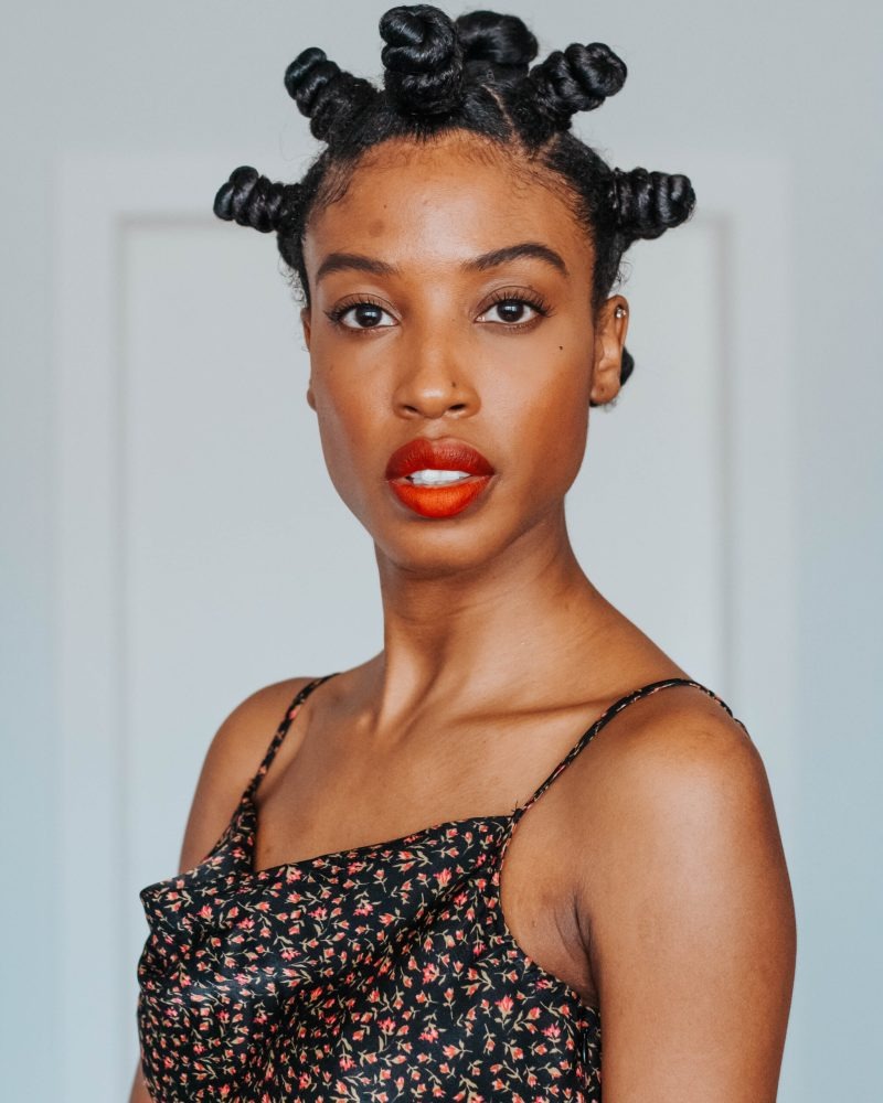 Bantu knots on natural hair