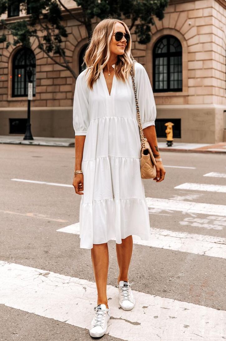 white sneakers to wear with dresses