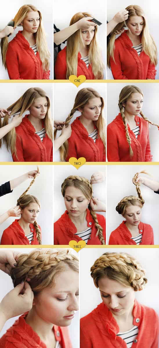 Step by step Milkmaid Braid Tutorial
