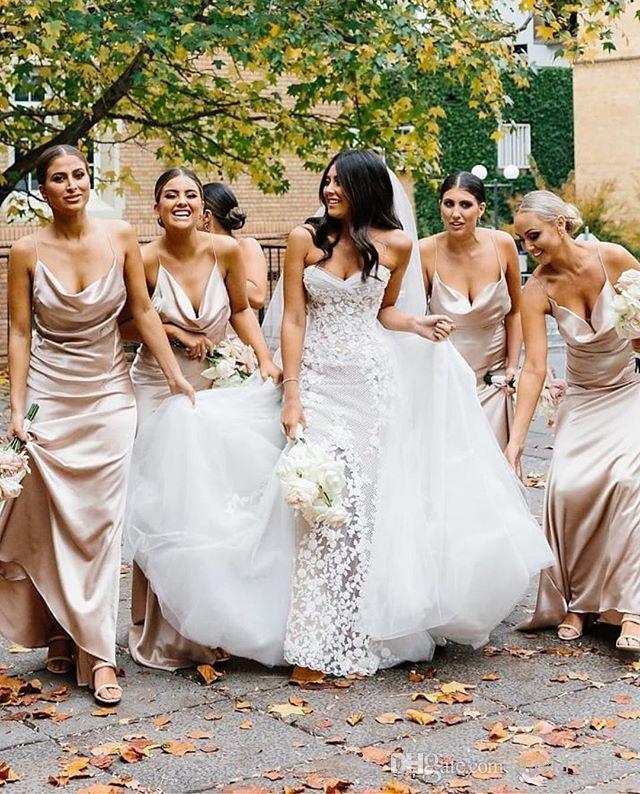 Color & style options for satin bridesmaid dresses