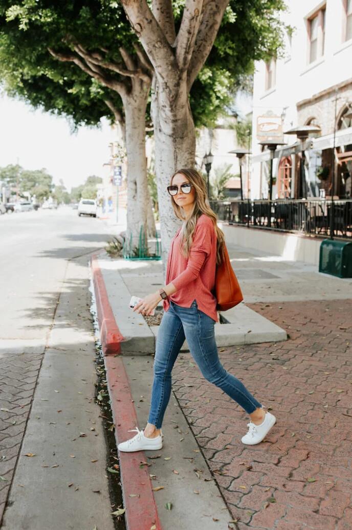 sneakers and jeans