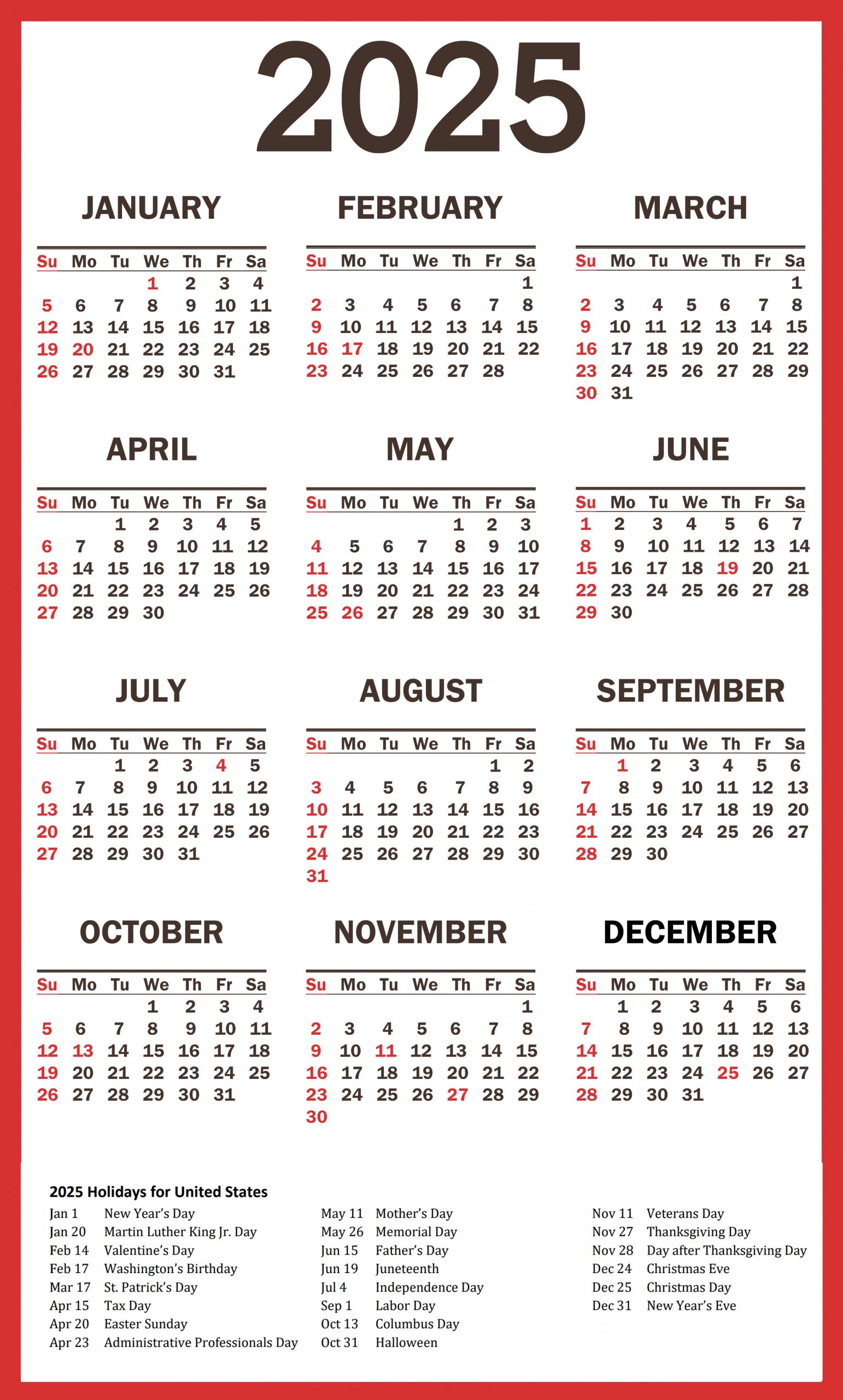 2025-Calendar-Holidays-US